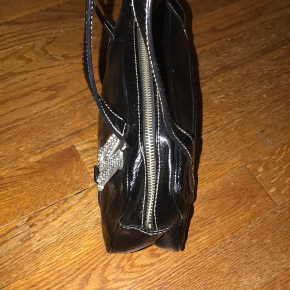 Black Vinyl Shoulder Bag - Picture 5 of 8